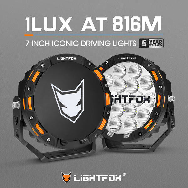 LIGHTFOX 7inch OSRAM LED Driving Spot Lights 1Lux@816m(Pair) 12,603Lumens