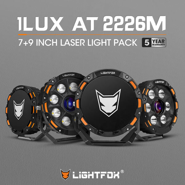 LIGHTFOX 7 inch+9 inch Osram Laser LED Driving Lights